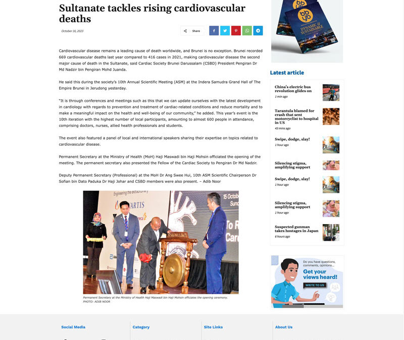 Borneo Bulletin: Sultanate tackles rising cardiovascular deaths